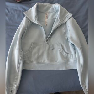 Lululemon Powder Blue Funnel Neck Scuba Half Zip